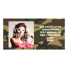 Dusty Green Camo Photo Card Template