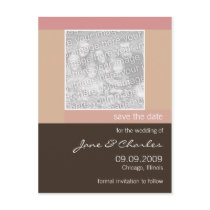 Dusty Pink & Chocolate Photo Save the Date postcards by CSWedding Dusty Pink & Chocolate Photo Save the Date postcards