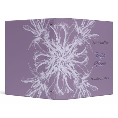 Dusty Purple Floral Wedding Albums Binders
