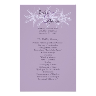 Dusty Purple Floral Wedding Program