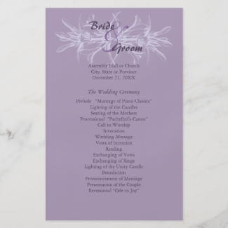 Dusty Purple Floral Wedding Program