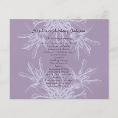 Dusty Purple Floral Wedding Program Full Color Flyer