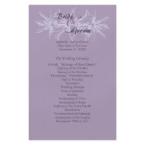 Dusty Purple Floral Wedding Program Personalized Flyer