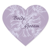 Dusty Purple Floral Wedding Stickers