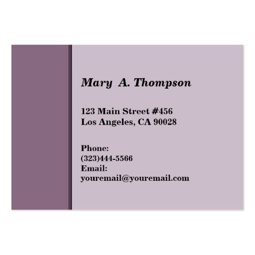 Dusty Purple side border Business Card Templates (front side)