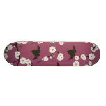 Dusty Rose Cherry Blossom Winged Hearts Skateboard Deck
