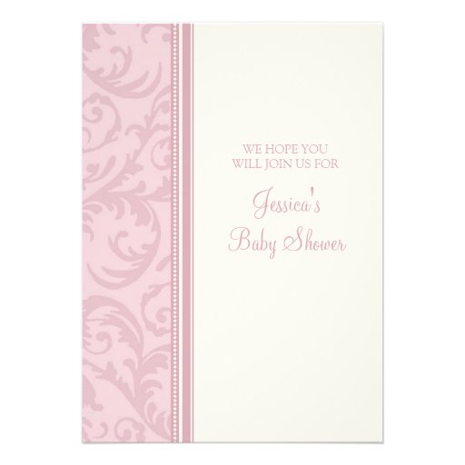Dusty Rose Floral Custom Baby Shower Invitations