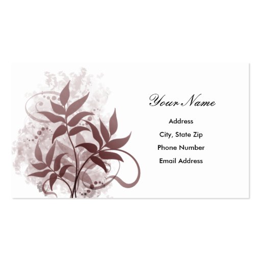 Dusty Rose Leaves - Thank You Business Card Templates (back side)