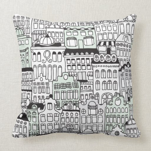 Dutch amsterdam illustration home pattern throw pillow Zazzle
