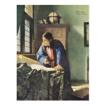 Dutch Artist Vermeer Painting The Geographer Postcards