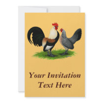 Dutch Bantams:  Cream Light Brown Custom Invitations