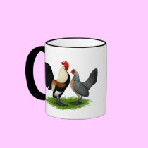 Dutch Bantams:  Cream Light Brown mugs