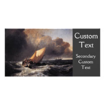 Dutch Boats in a Gale Customized Photo Card