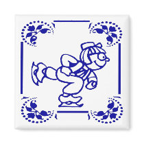 Dutch Boy Ice Skating magnets