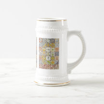 Dutch Ceramic Tiles Stein Coffee Mugs