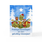 Dutch Christmas Card - Cute Dragon - Prettige Kers