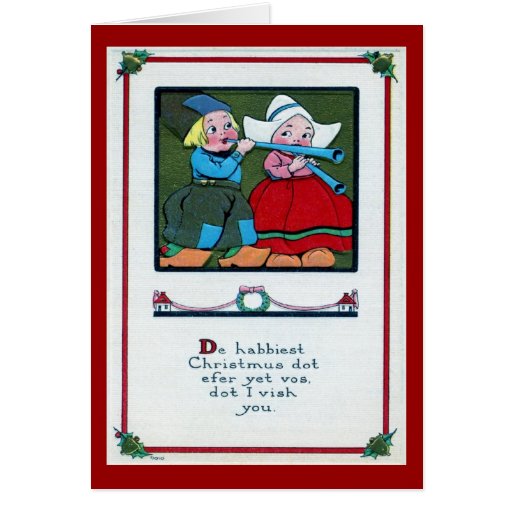 Dutch Christmas Greeting 1916 Vintage Card | Zazzle
