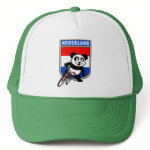 This cute cycling panda stands in front of a Dutch flag with his bike. This original design makes a perfect gift for Dutch bicyclers or bicycling fanatics in the Netherlands. Great for everyone who loves cute pandas and biking.