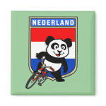 This cute cycling panda stands in front of a Dutch flag with his bike. This original design makes a perfect gift for Dutch bicyclers or bicycling fanatics in the Netherlands. Great for everyone who loves cute pandas and biking.