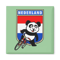 Dutch Cycling Panda magnets by cuteunion Dutch Cycling Panda magnets