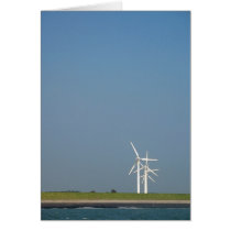 Dutch Dyke with Wind Turbines Note Card