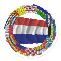 Dutch Flags Ring Round Sticker