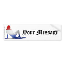 Dutch Girl Silhouette Flag Bumper Sticker