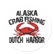 Dutch Harbor Alaska Crab Fishing Round Sticker