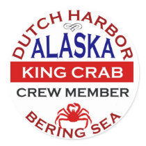 Dutch Harbor Alaskan King Crab Crew Member stickers by boomdiada Dutch Harbor Alaskan King Crab Crew Member stickers