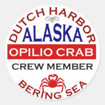 Dutch Harbor Opilio Crab Crew Member Round Stickers