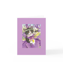 Dutch Iris Kitten Blank Note Card
