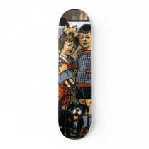 Dutch little boy and girl skate board deck