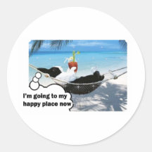 Dutch rabbit in happy place round sticker