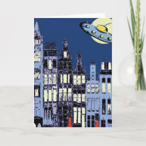 Dutch Town With Flying Saucer cards
