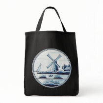 Dutch traditional blue tile tote bags