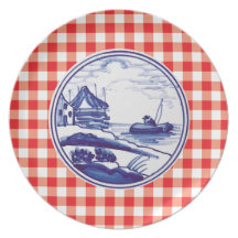 Dutch traditional blue tile dinner plate