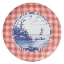 Dutch traditional blue tile dinner plate