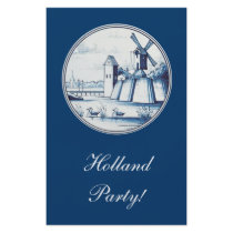 Dutch traditional blue tile flyer design