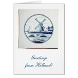 Dutch traditional blue tile greeting card