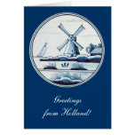 Dutch traditional blue tile greeting card
