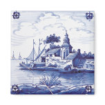 Dutch traditional blue tile magnets