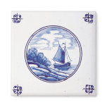 Dutch traditional blue tile magnets