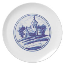 Dutch traditional blue tile party plate