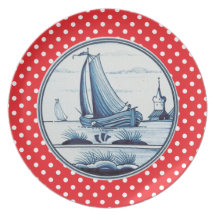 Dutch traditional blue tile party plate