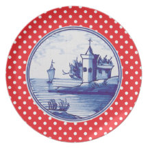 Dutch traditional blue tile party plate