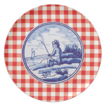 Dutch traditional blue tile party plates