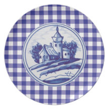 Dutch traditional blue tile party plates