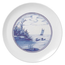 Dutch traditional blue tile party plates