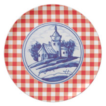 Dutch traditional blue tile party plates