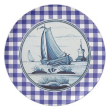 Dutch traditional blue tile party plates